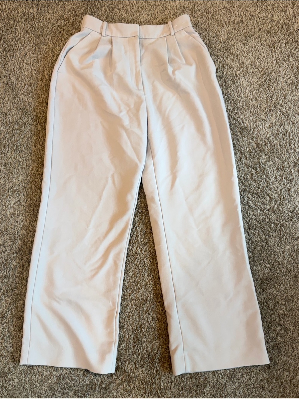 Abercrombie & Fitch Cream Wide-Leg Trousers